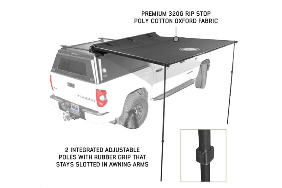 Overland Vehicle Systems Universal XD Nomadic Self-Deploying 90 Degree Awning w/ Lights