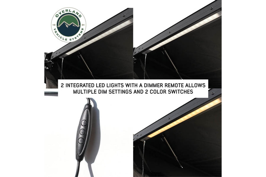 Overland Vehicle Systems Universal XD Nomadic Self-Deploying 90 Degree Awning w/ Lights