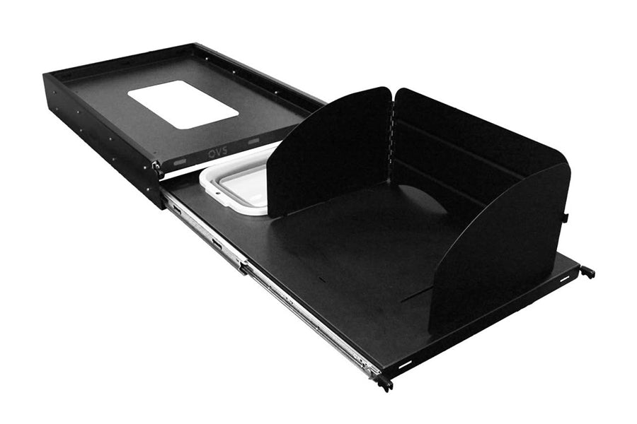Overland Vehicle Systems Universal Large Refrigerator Tray and Sink Slide - Black