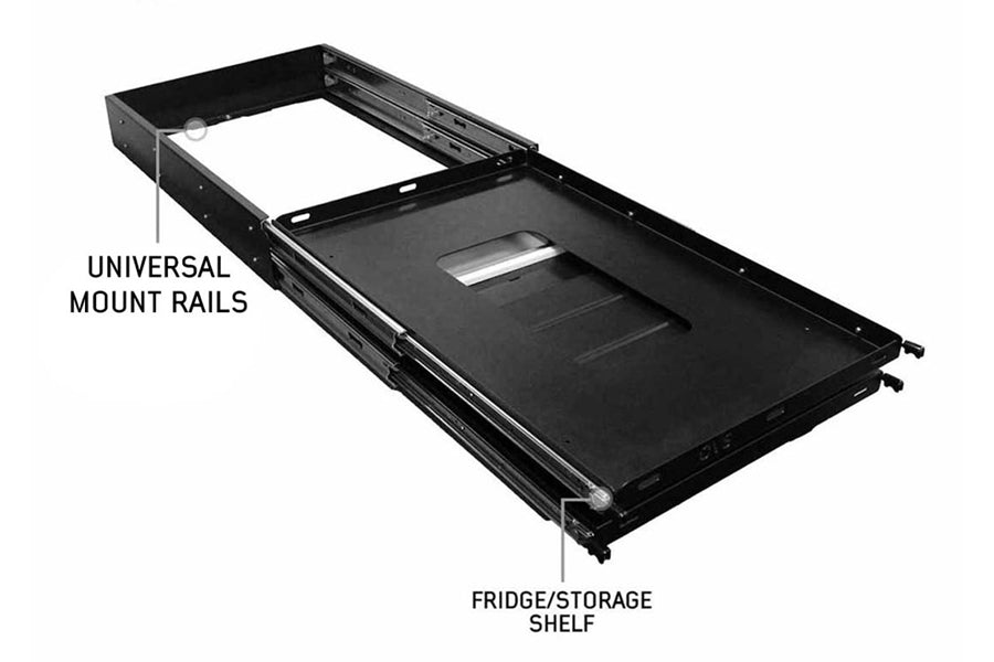 Overland Vehicle Systems Universal Large Refrigerator Tray and Sink Slide - Black