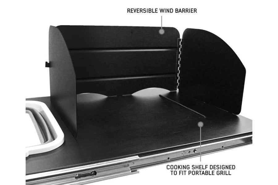 Overland Vehicle Systems Universal Large Refrigerator Tray and Sink Slide - Black