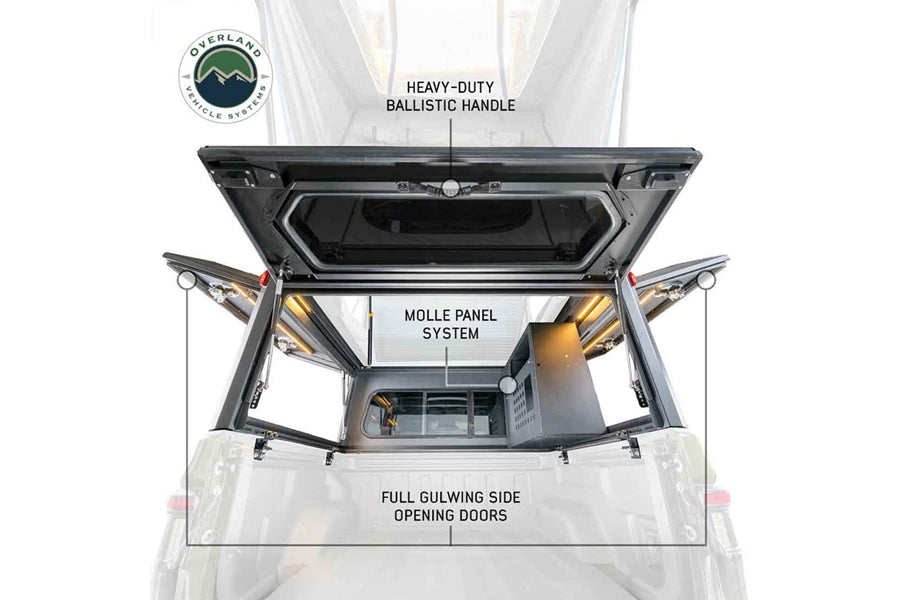 Jeep Gladiator JT Overland Vehicle Systems MagPak Camper Shell & Roof Top Tent Combo (5ft Bed)
