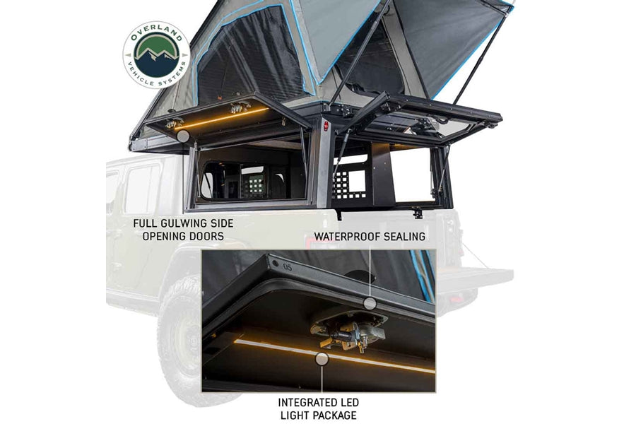 Jeep Gladiator JT Overland Vehicle Systems MagPak Camper Shell & Roof Top Tent Combo (5ft Bed)