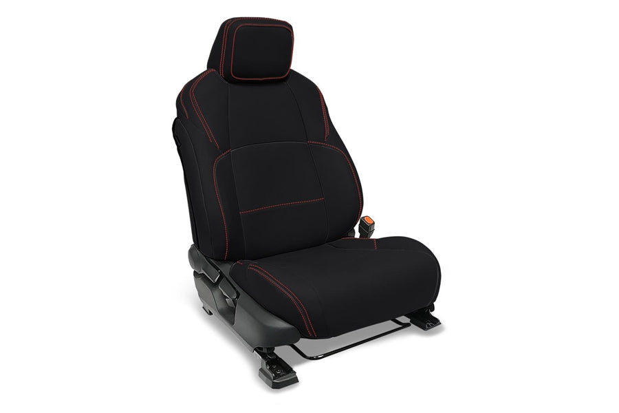 2024-25 Toyota Tacoma PRP Front Seat Covers, Black w/ Red Stitch - Pair