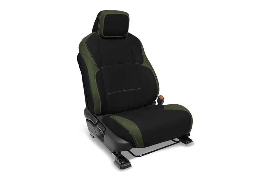2024-25 Toyota Tacoma PRP Front Seat Covers, Black and Olive Green - Pair