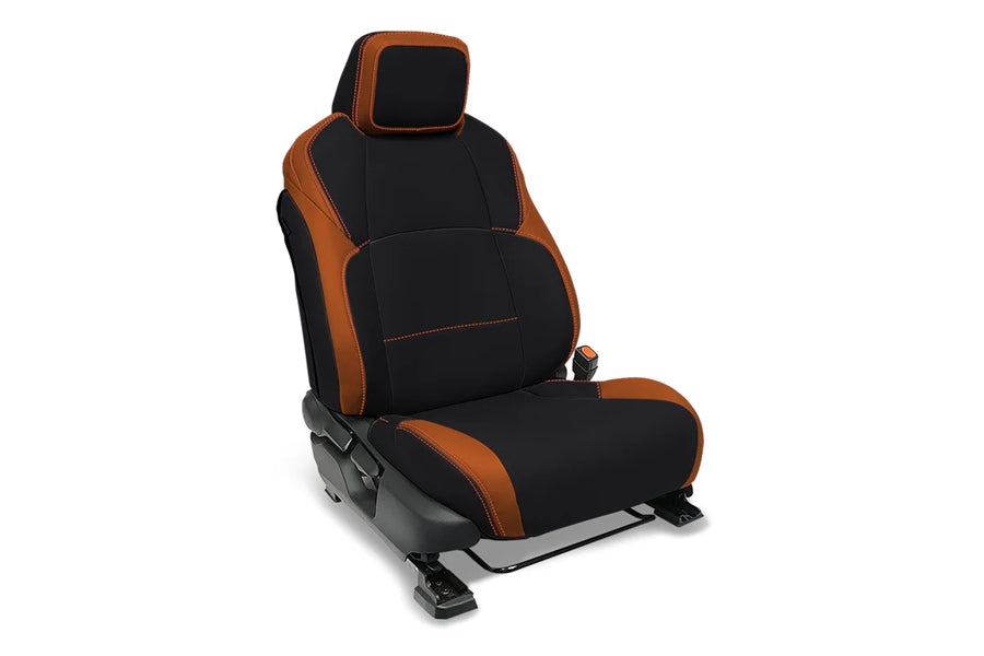 2024-25 Toyota Tacoma PRP Front Seat Covers, Black and Orange - Pair