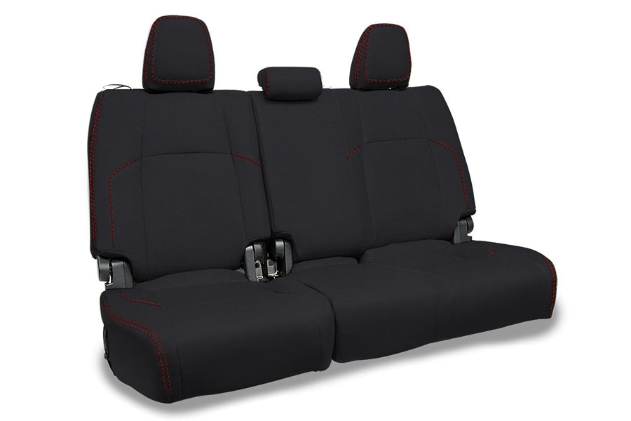 2024-25 Toyota Tacoma PRP Rear Bench Covers, Black w/ Red Stitch