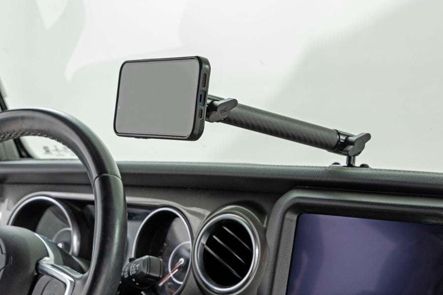 2018-26 Jeep Wrangler JL/Gladiator JT Rough Country Dash Mount w/ 8in Extension Arm