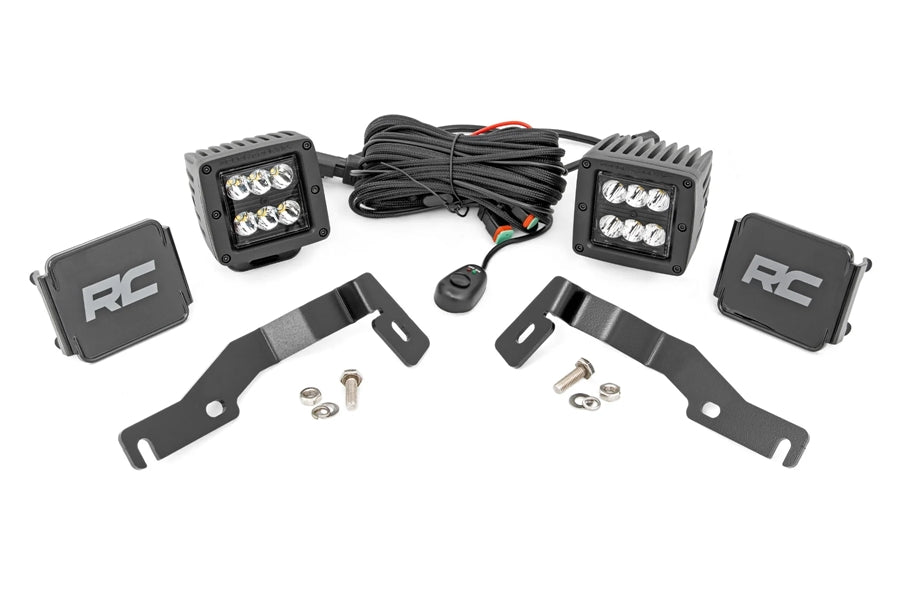 2024-25 Toyota Tacoma Rough Country Black Series LED Ditch Light Kit (Spot Beam)