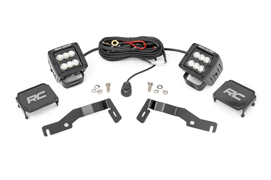 2024-25 Toyota Tacoma Rough Country Black Series LED Ditch Light Kit (Flood Beam)