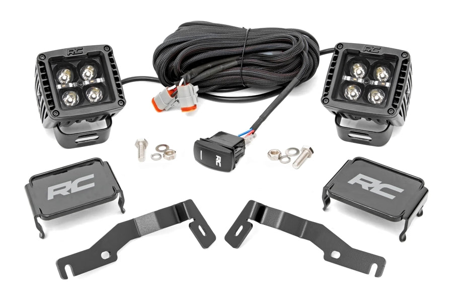 2024-25 Toyota Tacoma Rough Country Black Series LED Ditch Light Kit (Amber DRL)