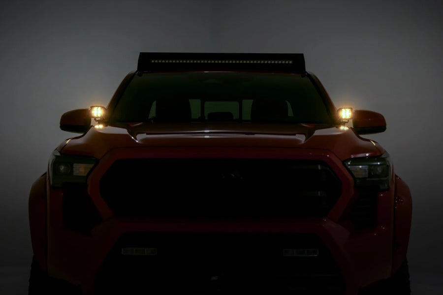 2024-25 Toyota Tacoma Rough Country Black Series LED Ditch Light Kit (Amber DRL)