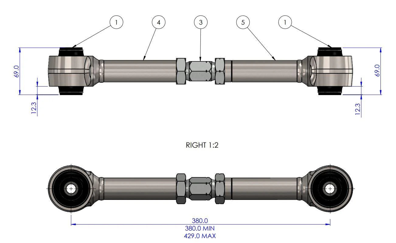 2022+ Toyota Tundra SuperPro HD Adjustable Rear Upper Trailing Arm Set