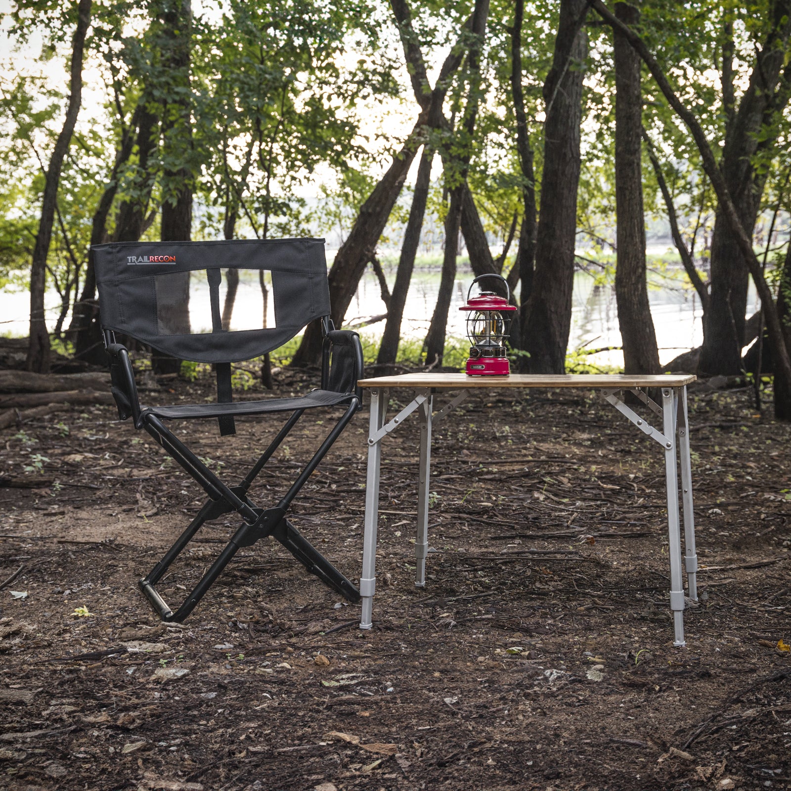 TrailRecon Overland Campsite Kit - Camp Chairs, Folding Table, LED Lantern & Coffee