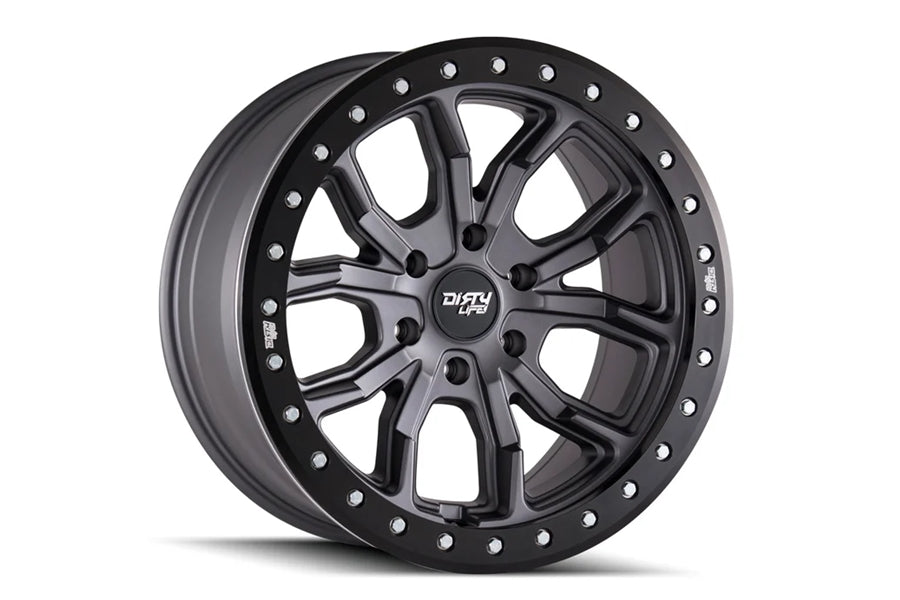 Toyota 4Runner/Tacoma/Tundra Dirty Life DT-1 9303 Beadlock Wheel, 17x9 6x139.7 -12mm - Gunmetal Grey