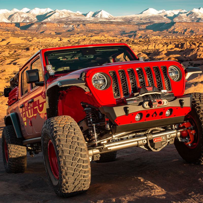 Jeep Wrangler JL & JK & Gladiator JT Artec Industries Nighthawk Front Bumper w/ Aluminum Skid Bare Steel