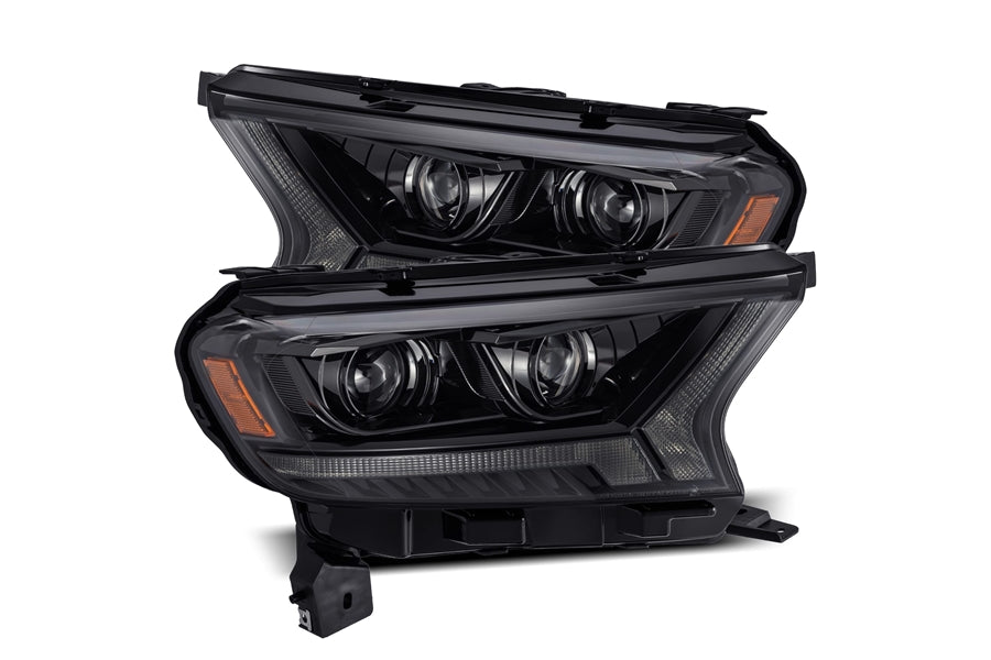 2019-22 Ford Ranger AlphaRex LUXX Series LED Projector Headlights, Alpha Black