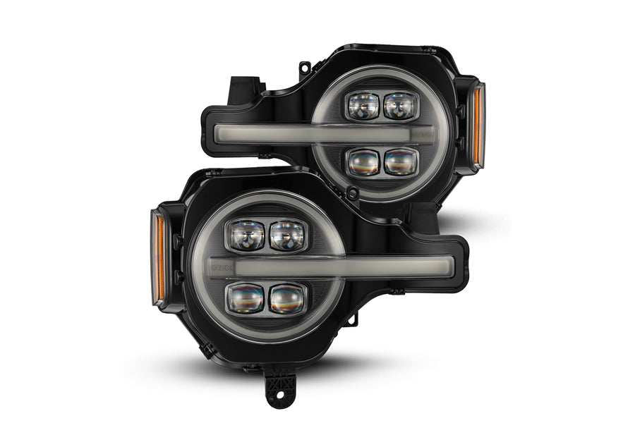 AlphaRex NOVA-Series LED Projector Headlights, Pair (Black) - Bronco 2021+