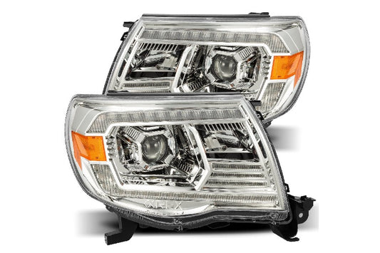 2005-11 Toyota Tacoma AlphaRex Pro Series Halogen Projector Headlights - Chrome