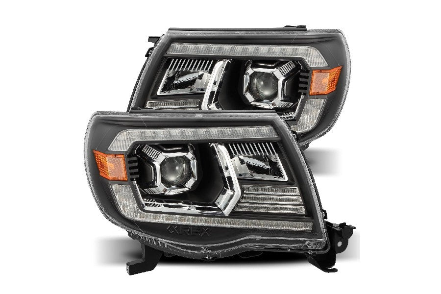 AlphaRex Pro Series LED Halogen Projector Headlights - Black - 05-11 Toyota Tacoma