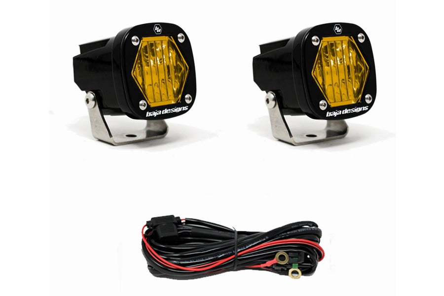 Baja Designs S1 Wide Cornering LED Light Pods, Pair - Amber