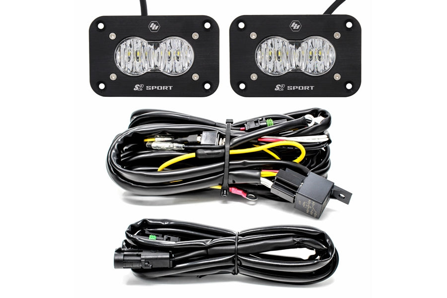 Baja Designs S2 Sport LED Wide Cornering Flush Mount Backup Kit, Pair