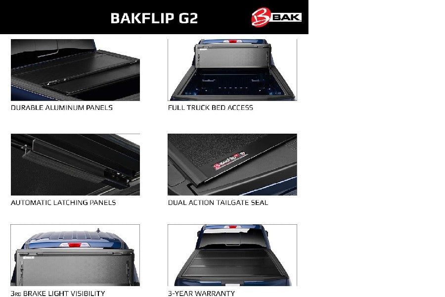 BAK Industries G2 Hard Folding Truck Bed Tonneau Cover - Ranger, 5ft 1in Bed