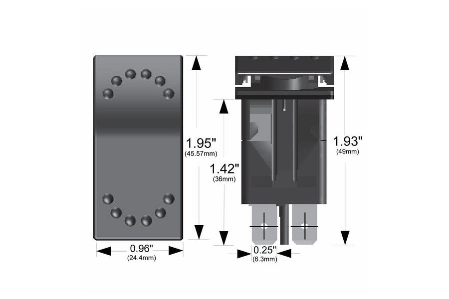 Bulldog Winch Rocker Switch - Momentary Rocker Switch - 4 Pin