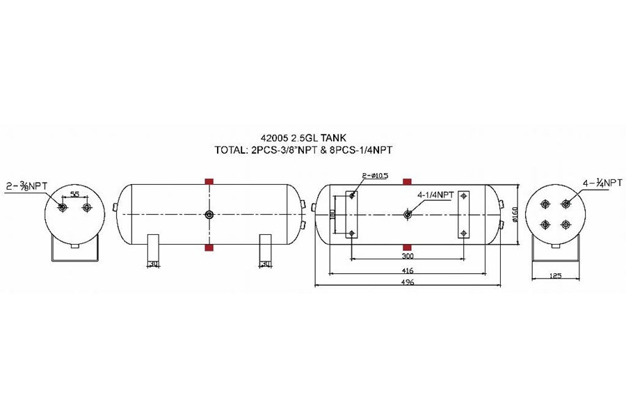 Bulldog Winch 2.5 Gallon Air Tank w/10 Bungs