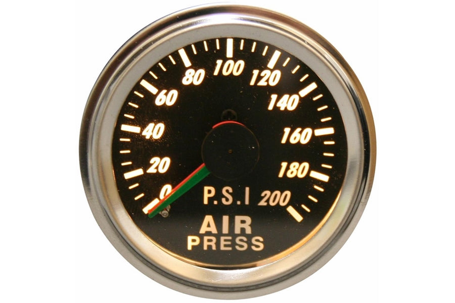 Bulldog Winch Dual Air Pressure Gauge 2.0in, Mechanical, 0-200psi