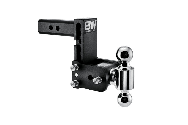 B&W Tow & Stow 2in Dual Ball 1-7/8in x 2in Receiver Hitch, Black, 5in Drop-5.5in Rise