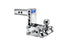 B&W Tow & Stow 2in Tri-Ball Receiver Hitch, Chrome, 5in Drop-5.5in Rise