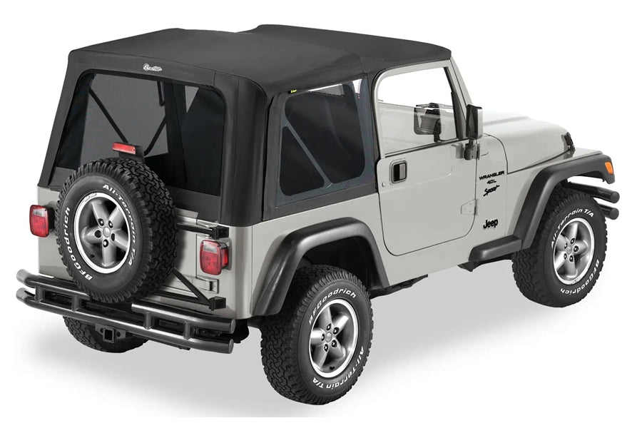 1997-02 Jeep Wrangler TJ Bestop Replace-a-Top Soft Top for OEM Hardware, Black Denim Tinted