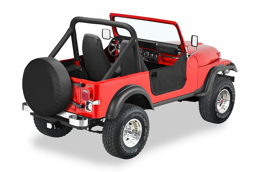 Bestop Lower Fabric Half-Door Set, Black Crush - CJ8/CJ7