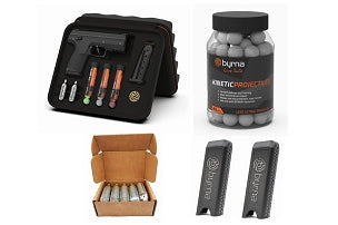 Byrna SD Black Kinetic Launcher Kit w/ Projectiles, Cartridges and Mags Package
