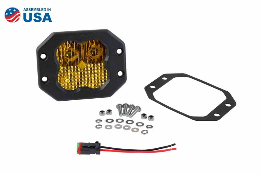 Diode Dynamics SS3 Sport Flush Mount LED Pod - Fog, Yellow SAE, Single