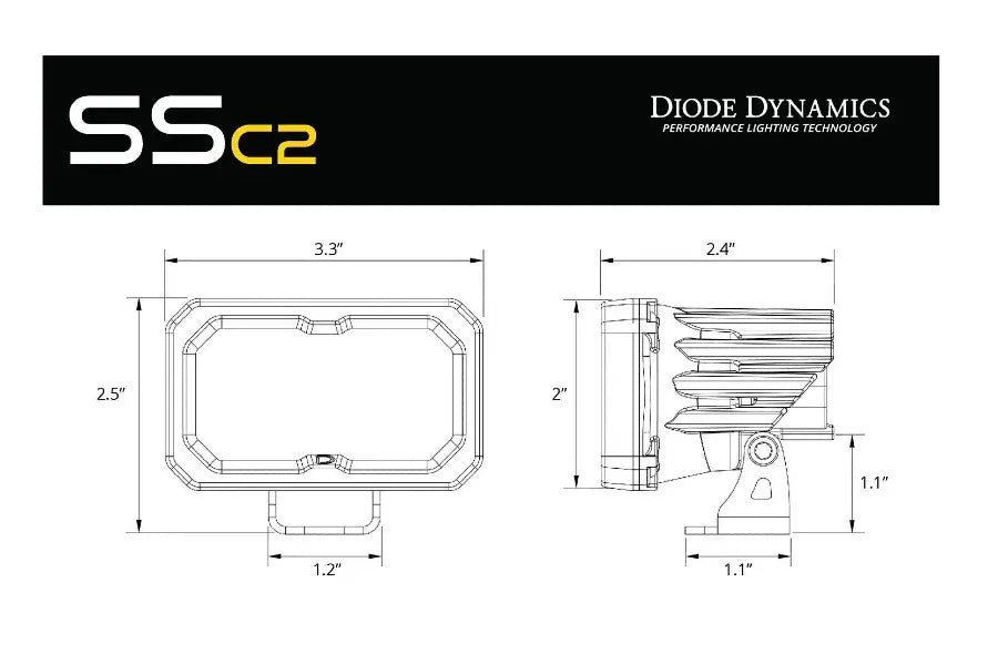 Diode Dynamics SSC2 2IN Sport LED Fog Pod, ABL