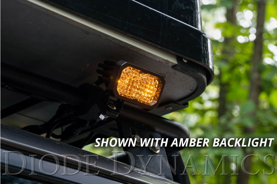 Diode Dynamics Sport White Combo LED Pods, Amber Backlight - Pair