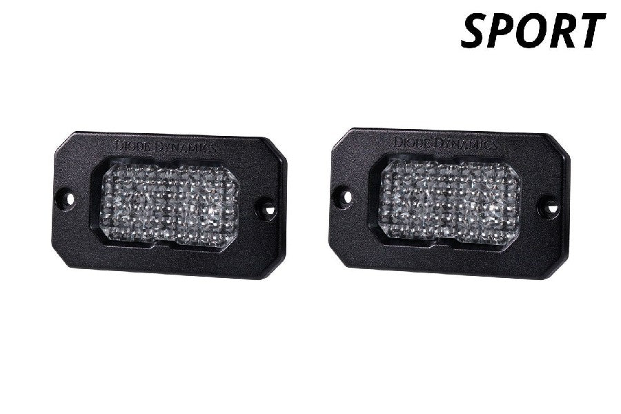 Diode Dynamics Stage Series White Sport LED Flush Mount - Flood ABL - Pair