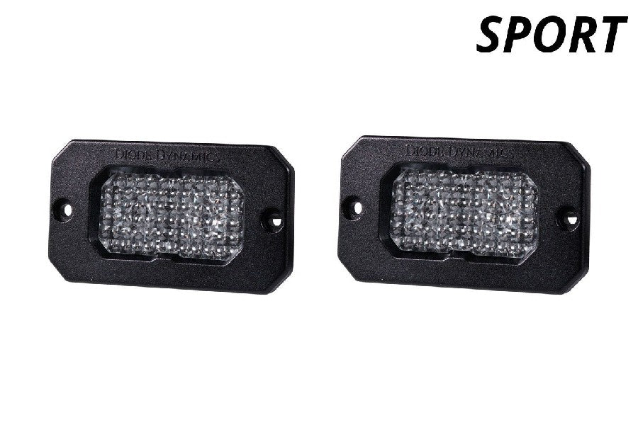 Diode Dynamics Stage Series White Sport Flush Mount - LED Pod - Pair