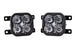 Diode Dynamics 3in SS3 Pro Type AS Fog Light Kit, ABL, SAE - White w/ Amber Backlight - 2021+ Ford Bronco