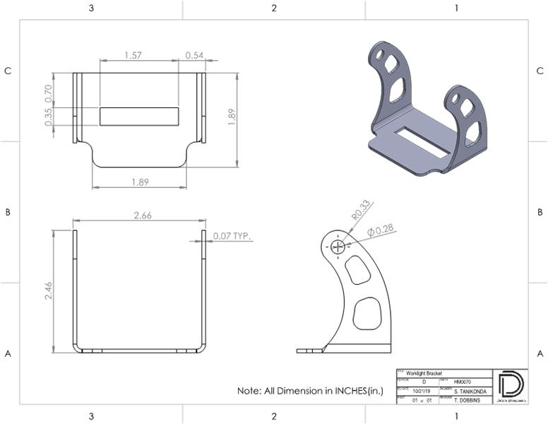 Diode Dynamics, SS3 Backlit Universal Bracket Kit, Pair