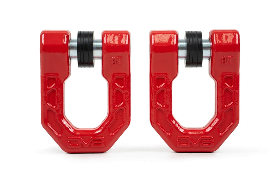 DV8 Elite Series D-Ring Shackles - Pair - Red