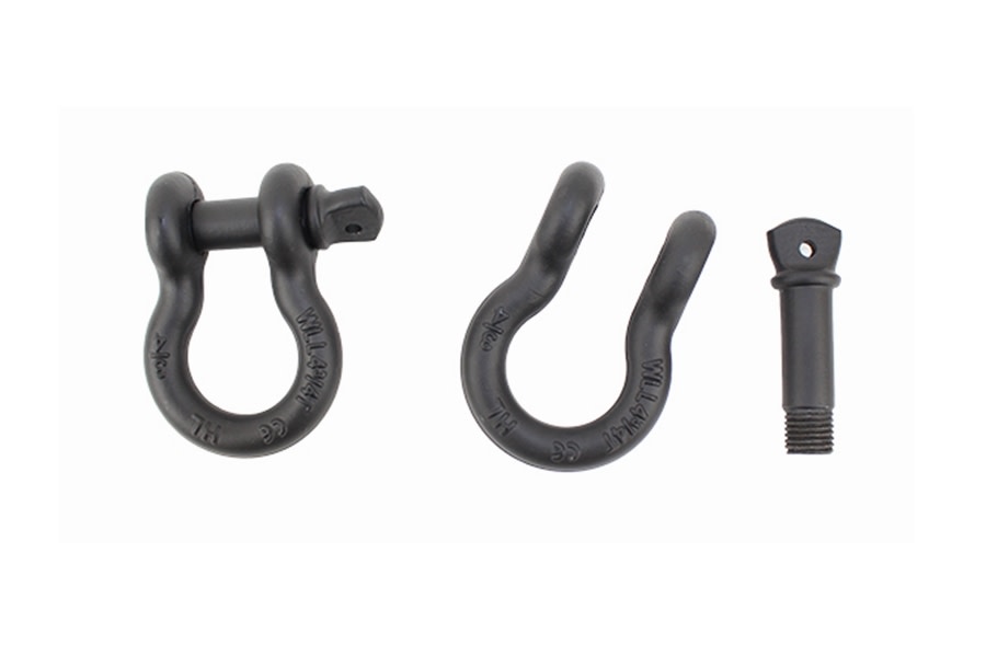 Fishbone Offroad 3/4in D-Ring Shackle Set - Black