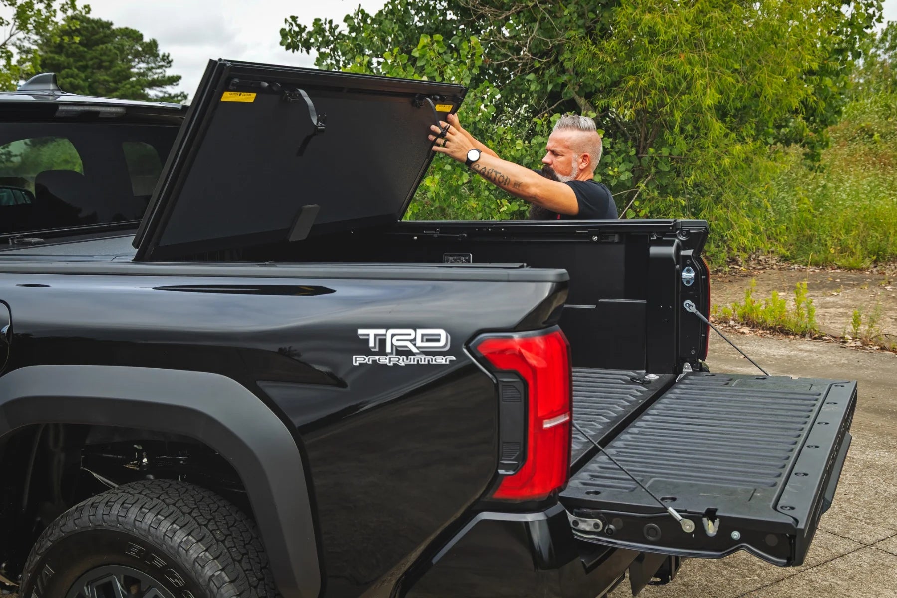 2024-26 Toyota Tacoma 5ft Bed Rough Country Hard Tri-Fold Flip Up Bed Cover