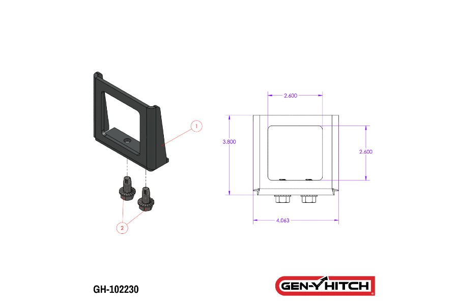 GEN-Y Hitch Anti-Rattle Hitch Attachment - 2in