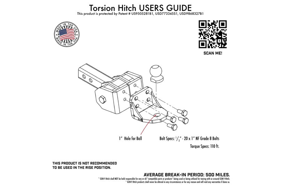 GEN-Y Hitch Glyder Torsion-Flex Ball Mount - 2in Shank