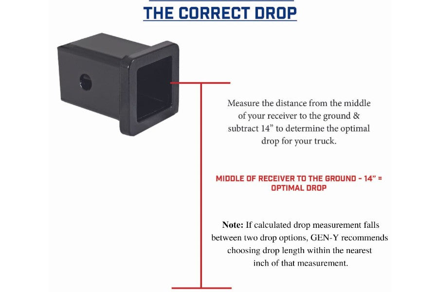 GEN-Y Hitch Rebel Series Standard Drop Hitch w/ Ball Mount - 2in Shank, 4.5in Drop