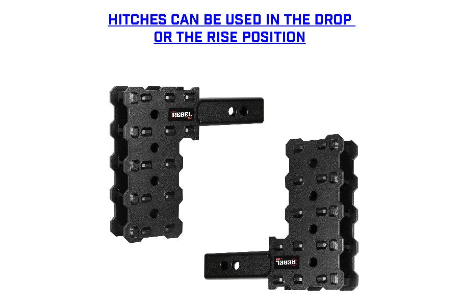 GEN-Y Hitch Rebel X Tactical Drop Hitch w/ Platinum Ball Mount, 5 Adjustable Positions - 2in Shank, 7in Drop, 7,000lb Tow Capacity