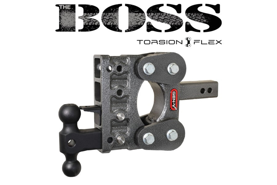 GEN-Y Hitch Boss Torsion-Flex 2.5in Shank, 10K Drop Hitch, Versa-Ball and Pintle Lock